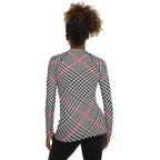 Red Houndstooth Plaid Rash Guard