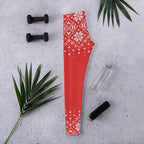 Red Knitted Print Christmas Leggings