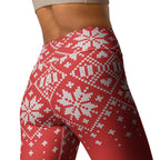 Red Knitted Print Christmas Yoga Leggings
