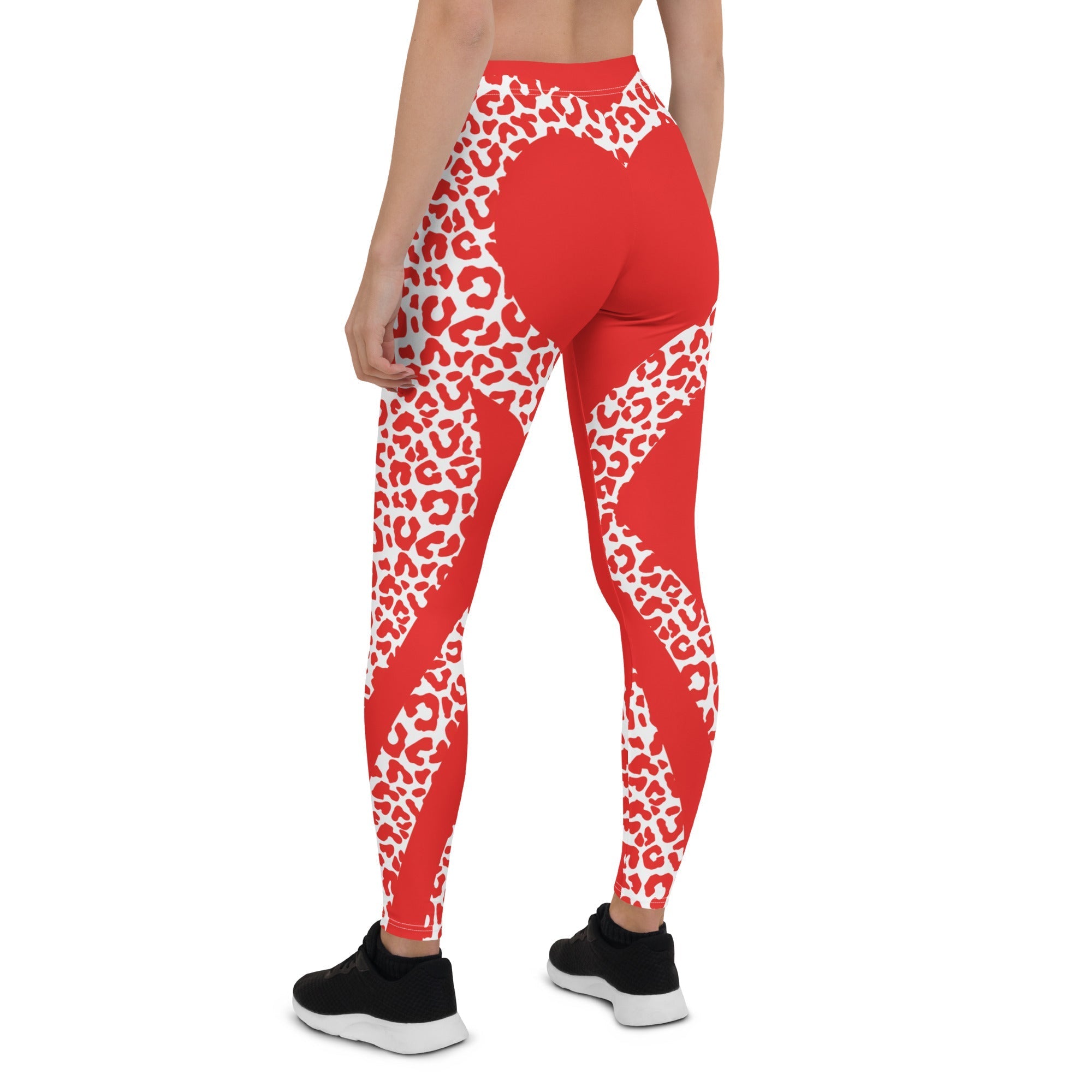 Red Leopard Heart Shaped Leggings