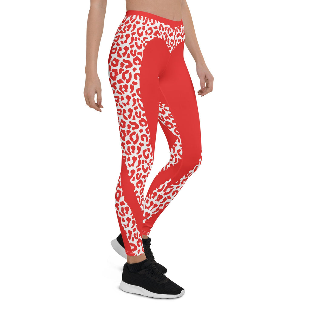 Red Leopard Heart Shaped Leggings