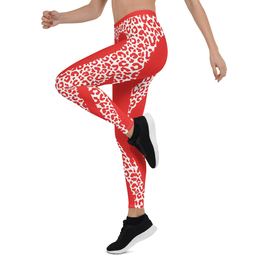 Red Leopard Heart Shaped Leggings