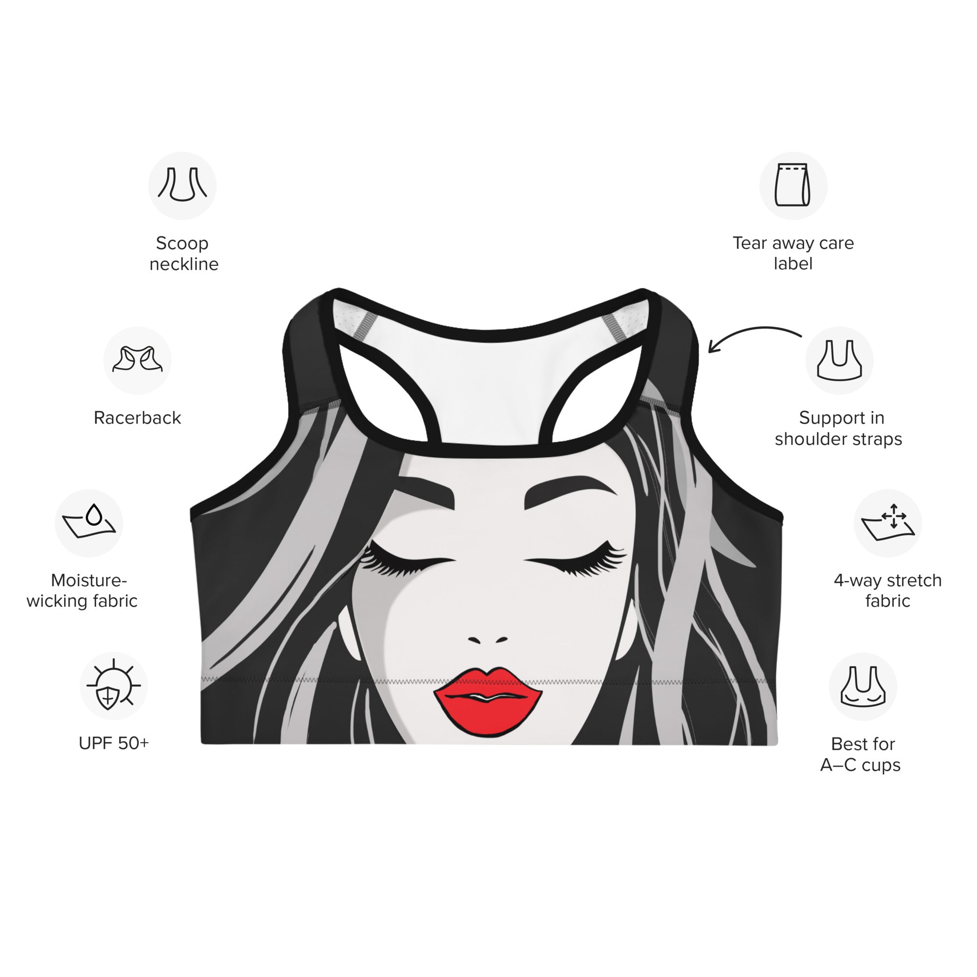 Red Lip Muse Sports Bra