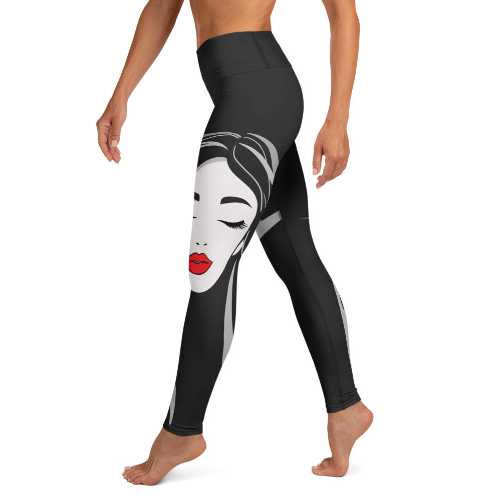 Red Lip Muse Yoga Leggings