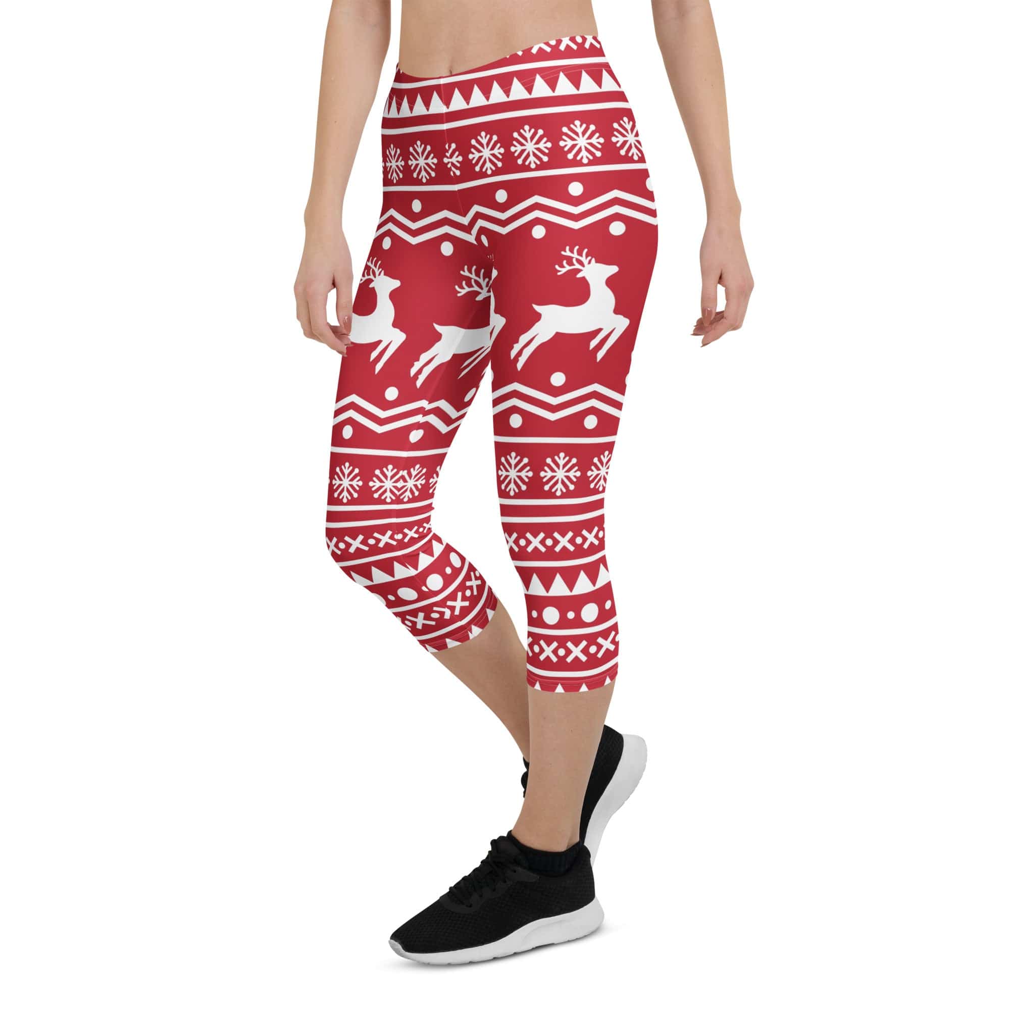 Red Nordic Reindeer Capris