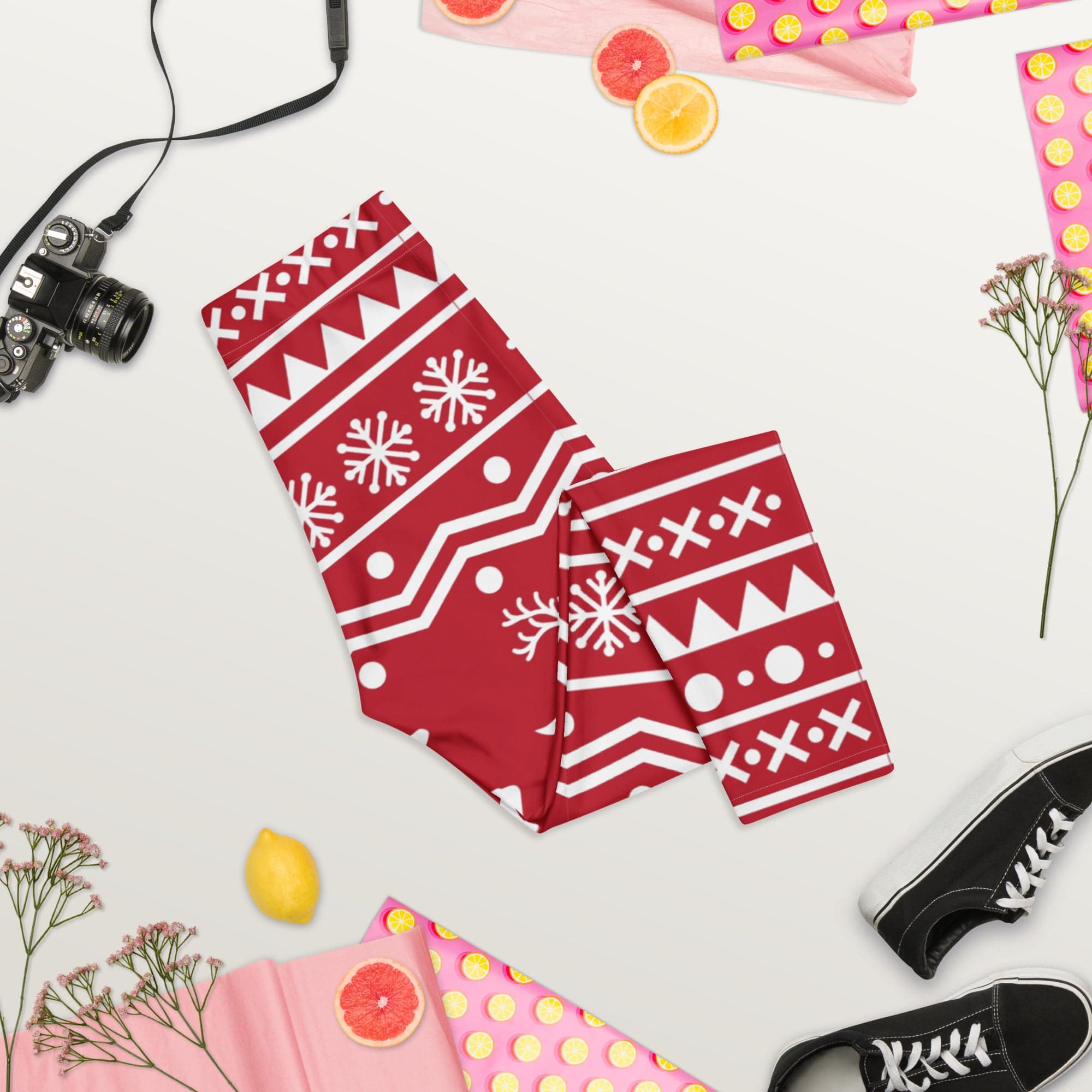 Red Nordic Reindeer Capris