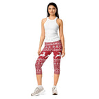 Red Nordic Reindeer Capris