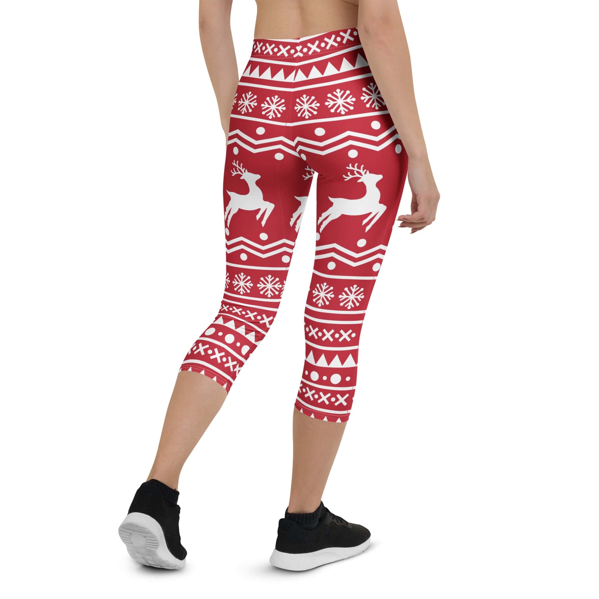 Red Nordic Reindeer Capris