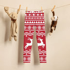 Red Nordic Reindeer Kid's Leggings