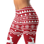Red Nordic Reindeer Leggings
