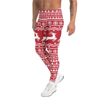 Red Nordic Reindeer Men's Leggings