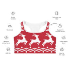Red Nordic Reindeer Sports Bra