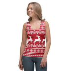 Red Nordic Reindeer Tank Top