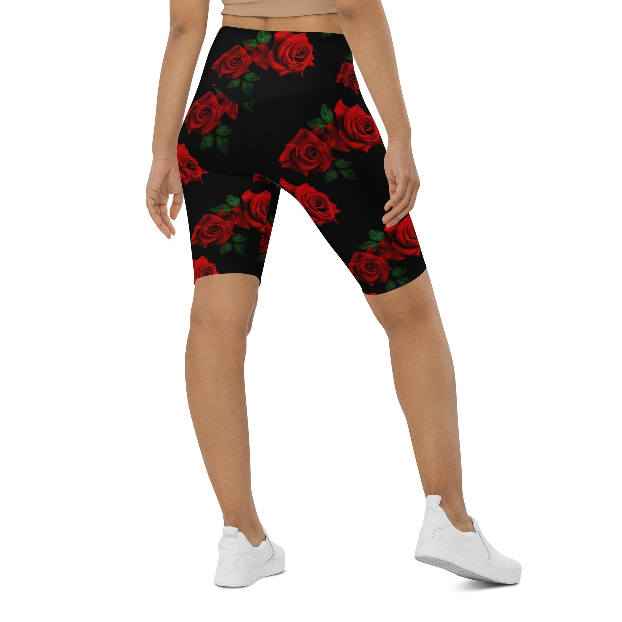 Red Roses Biker Shorts