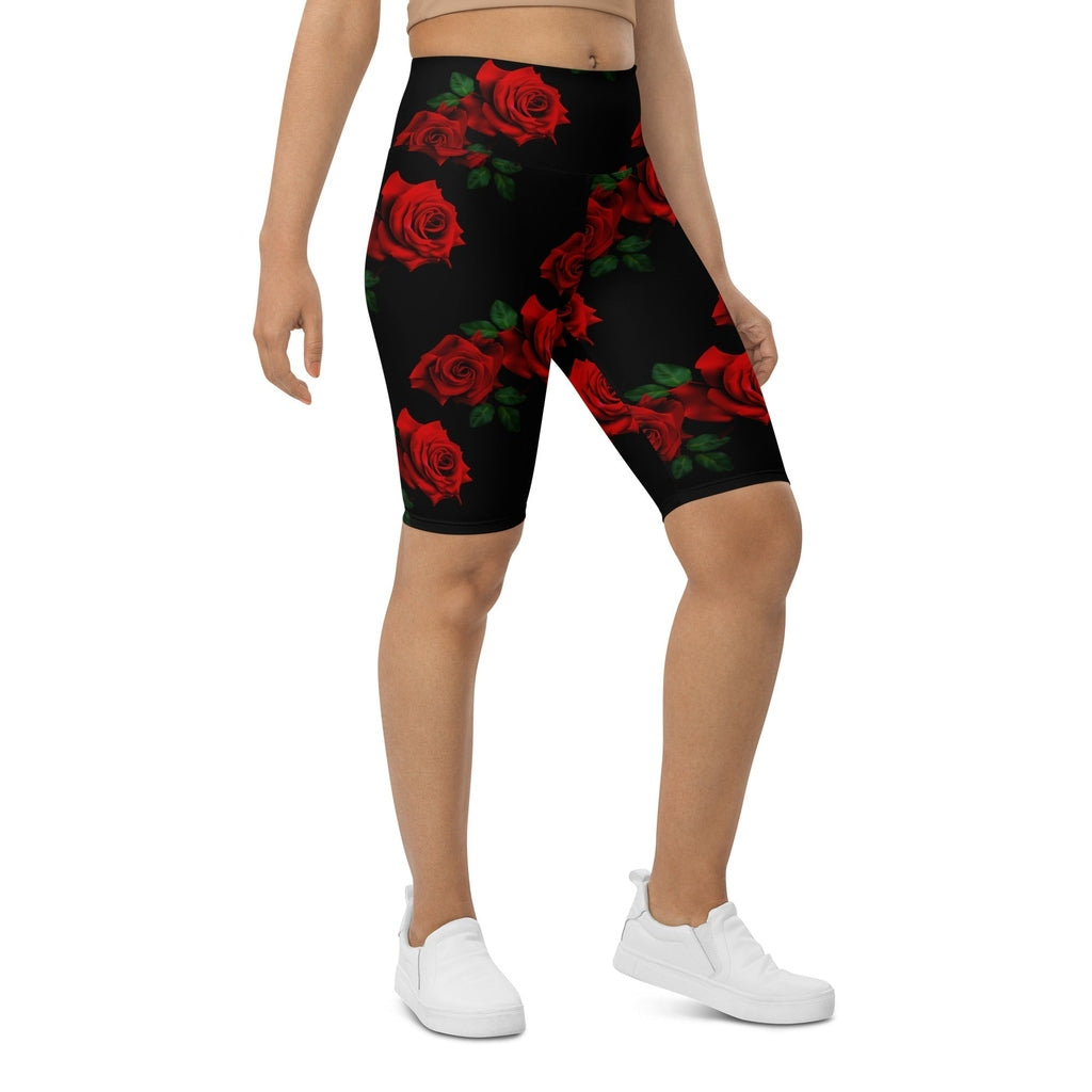 Red Roses Biker Shorts
