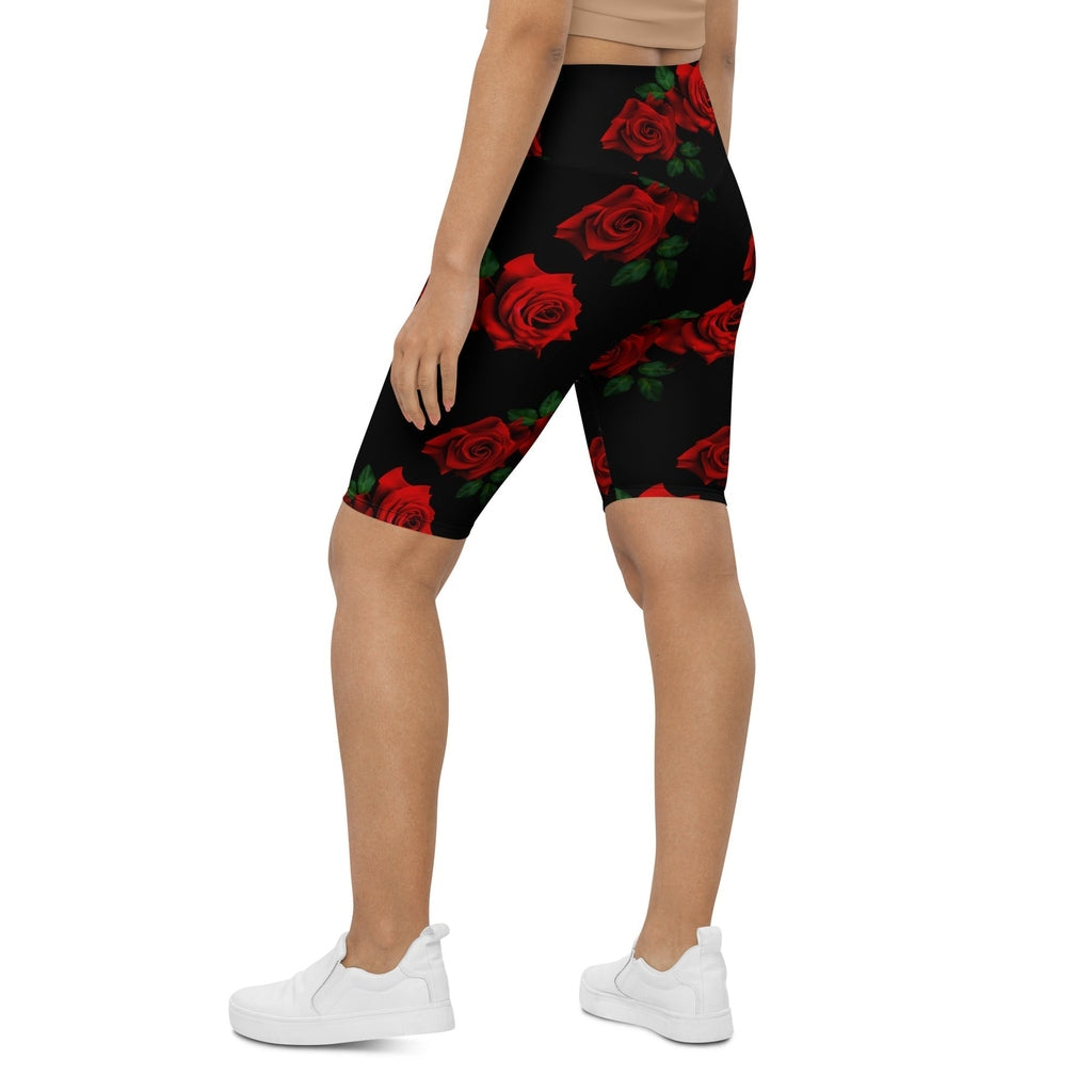 Red Roses Biker Shorts