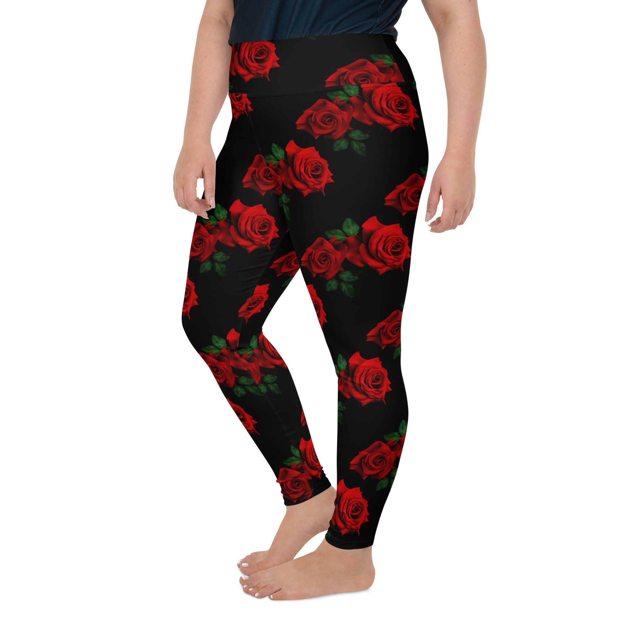 Red Roses Plus Size Leggings