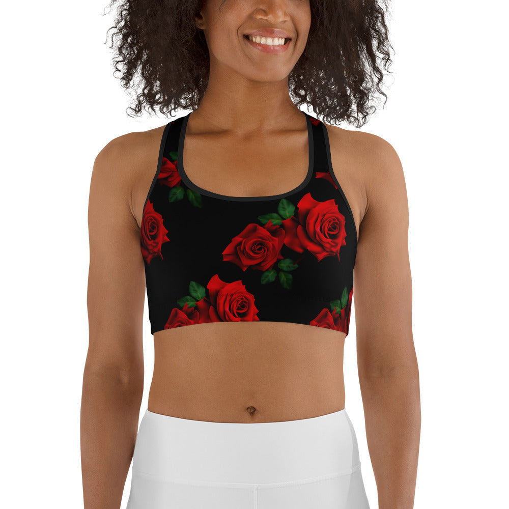 Red Roses Sports Bra