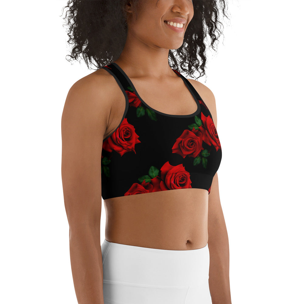 Red Roses Sports Bra