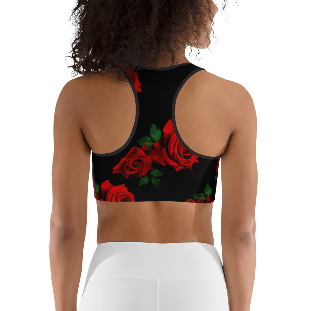 Red Roses Sports Bra