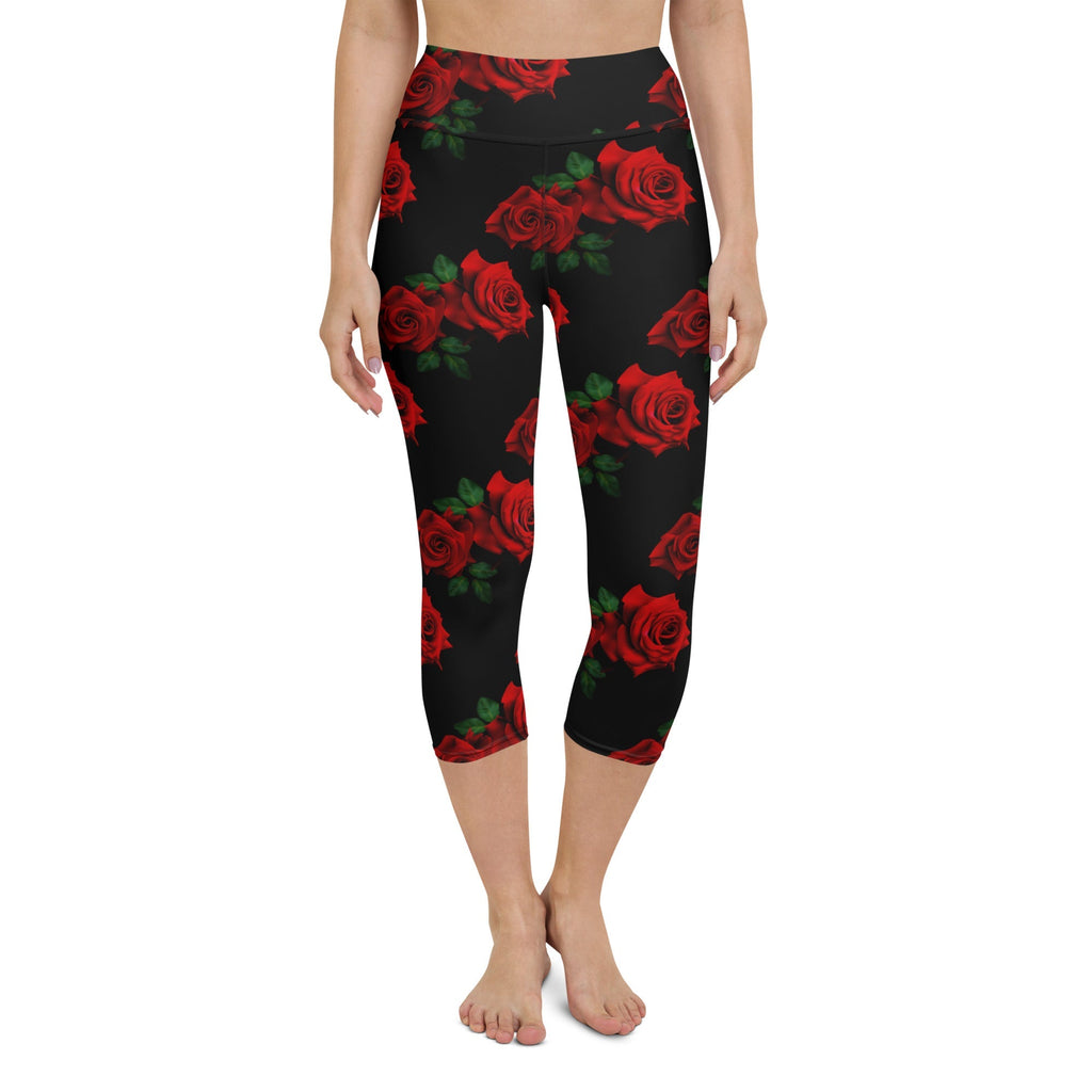 Red Roses Yoga Capris