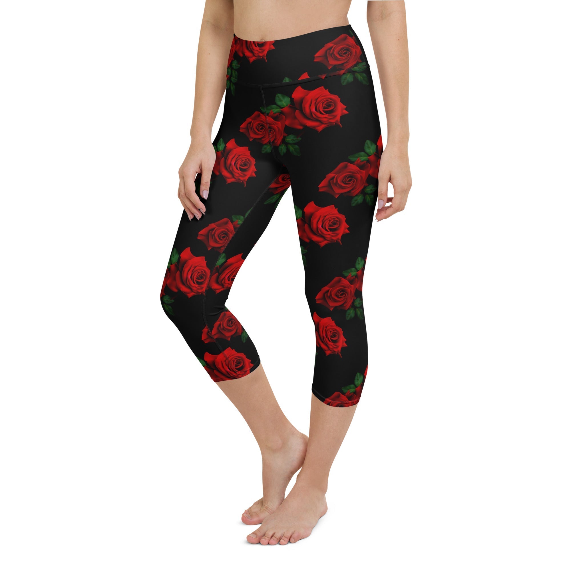 Red Roses Yoga Capris