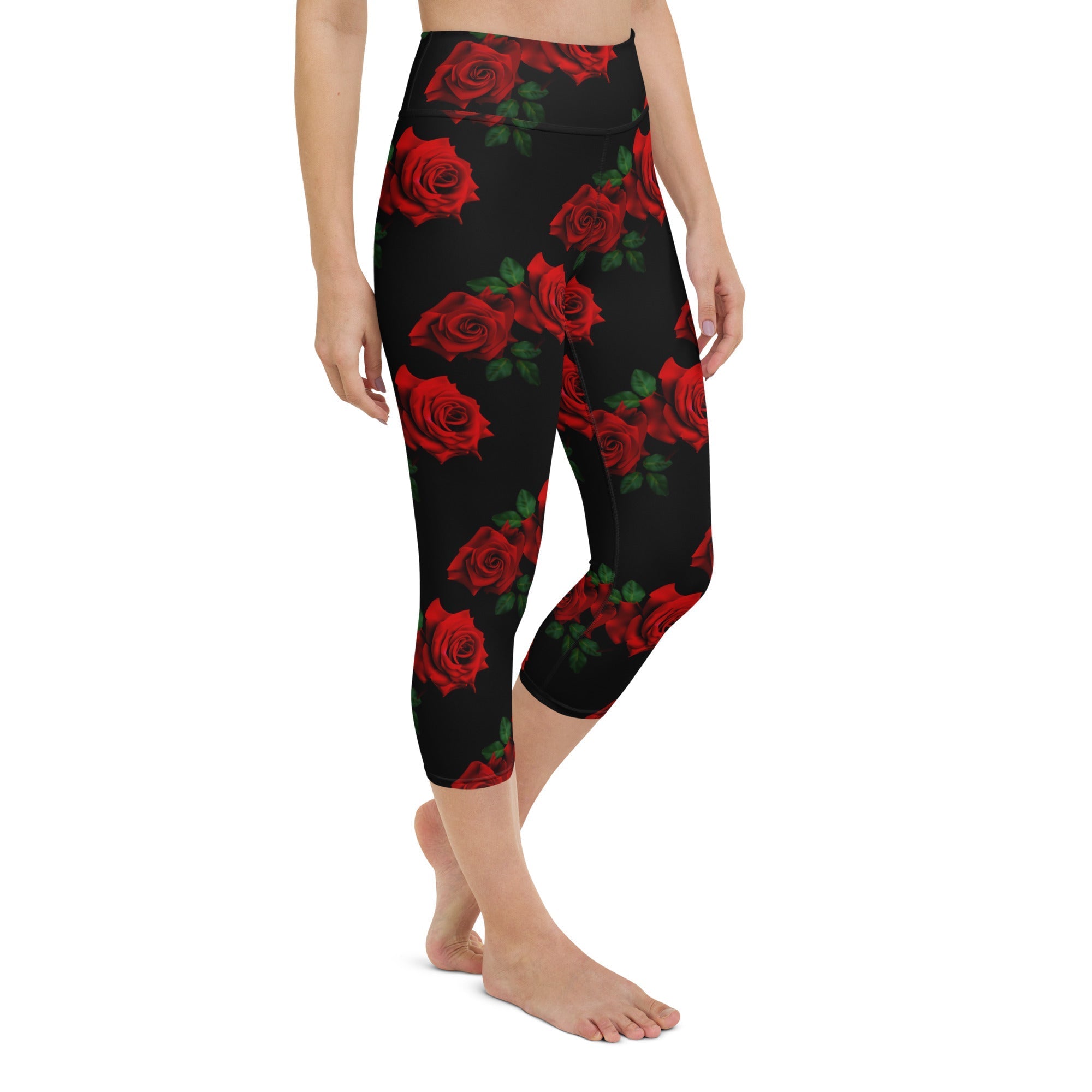 Red Roses Yoga Capris