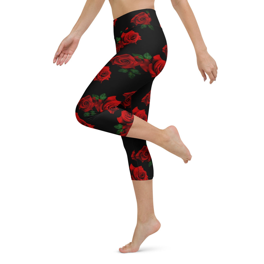 Red Roses Yoga Capris