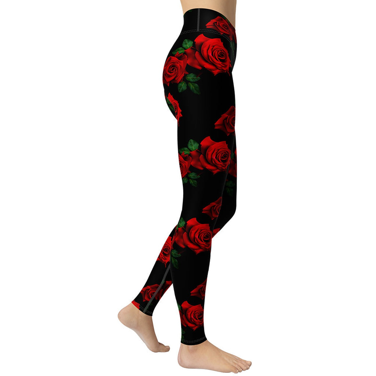 Red Roses Yoga Leggings