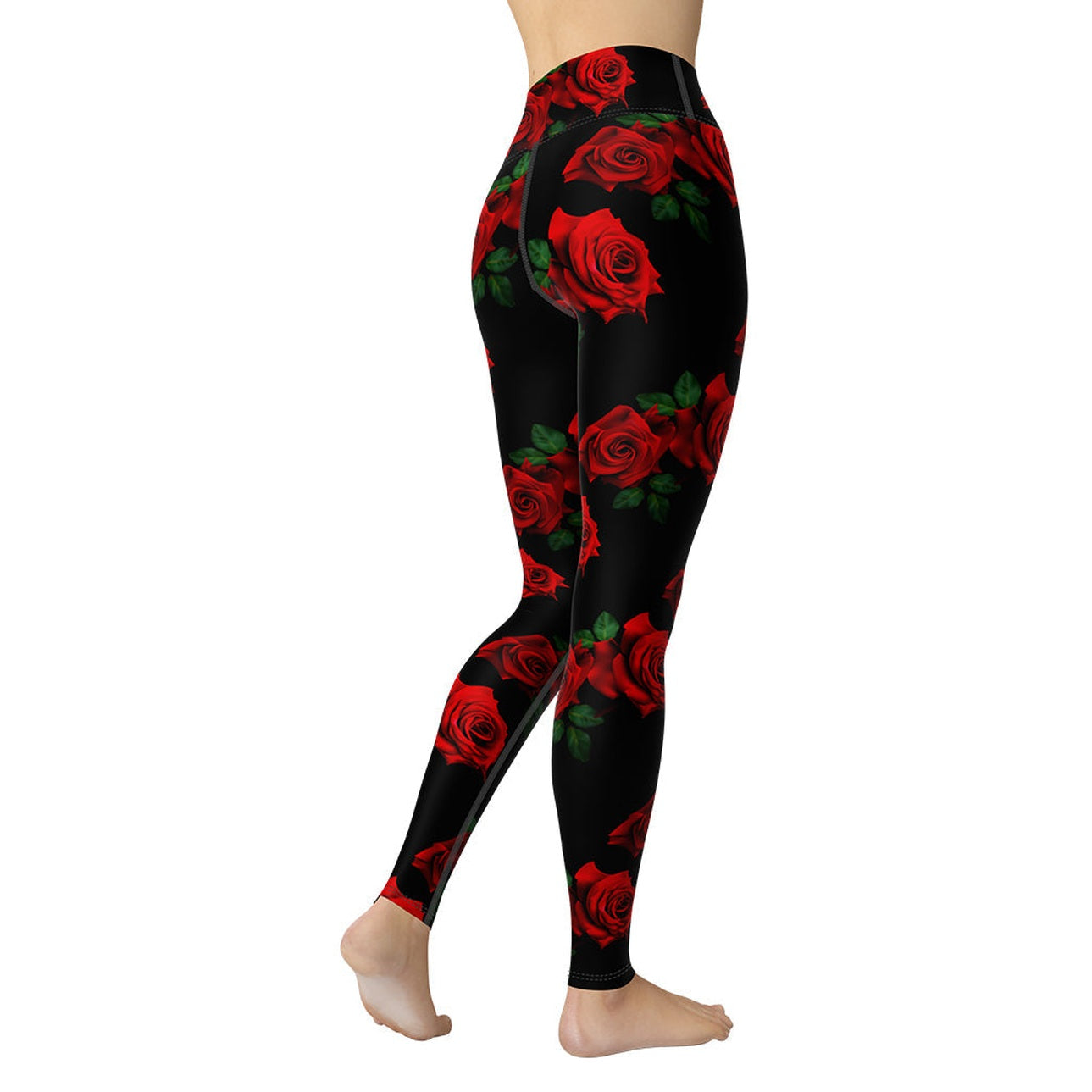 Red Roses Yoga Leggings