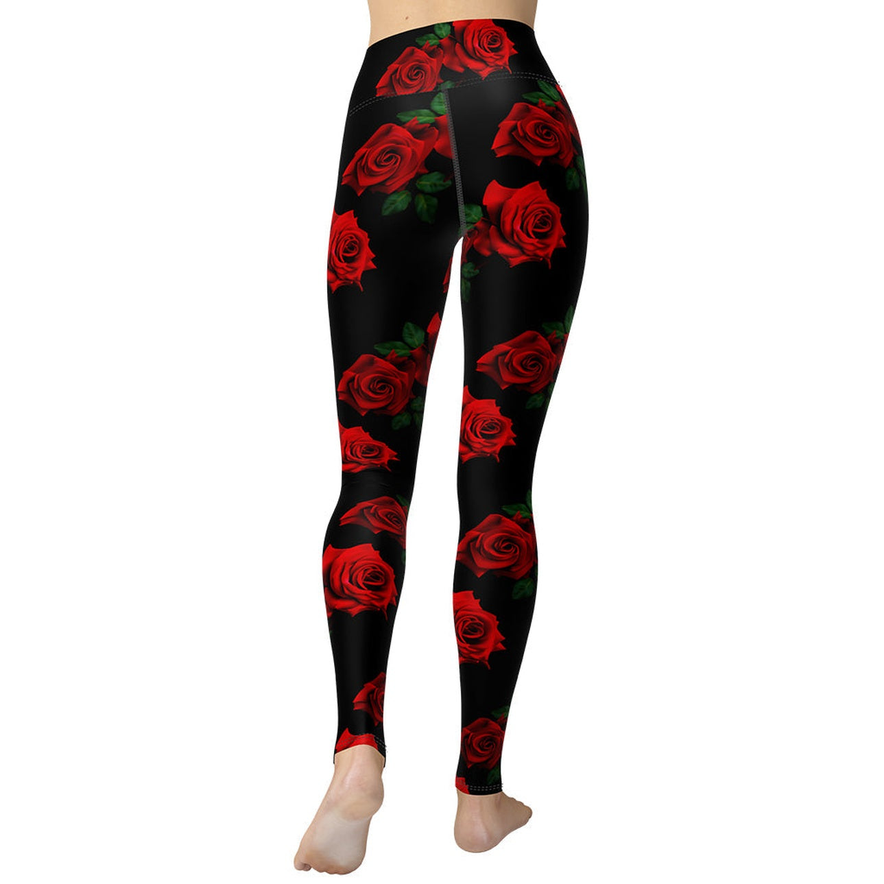 Red Roses Yoga Leggings