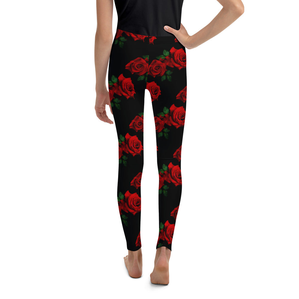 Red Roses Youth Leggings