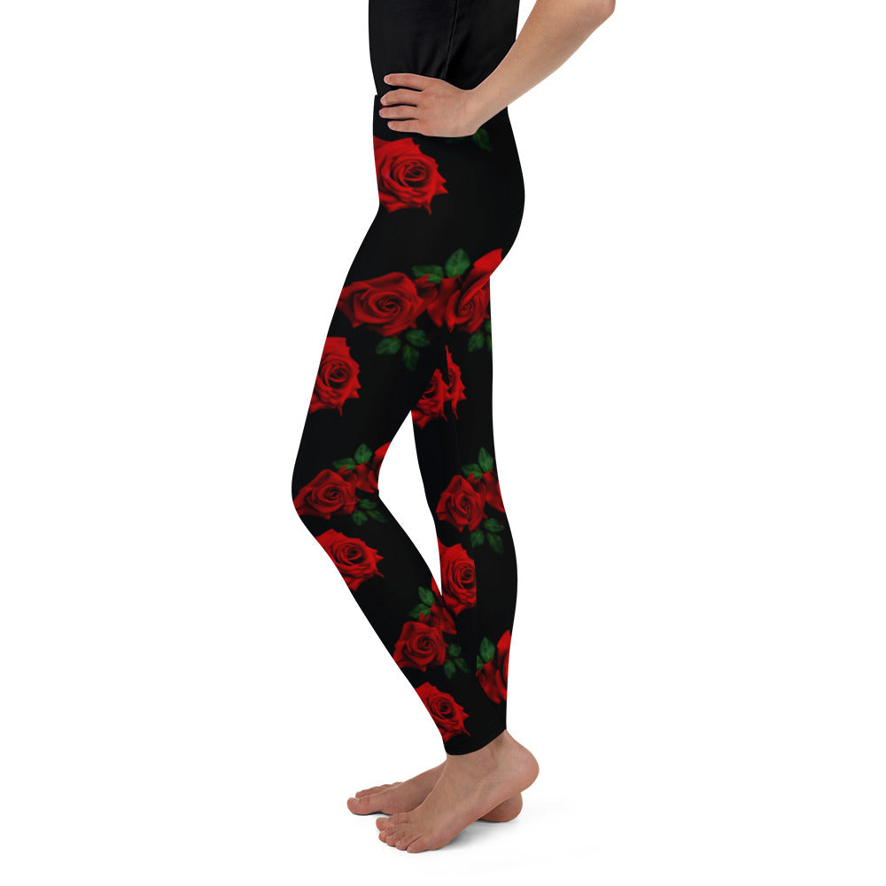 Red Roses Youth Leggings