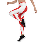 Red & White Heart Shaped Leggings