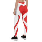 Red & White Heart Shaped Leggings