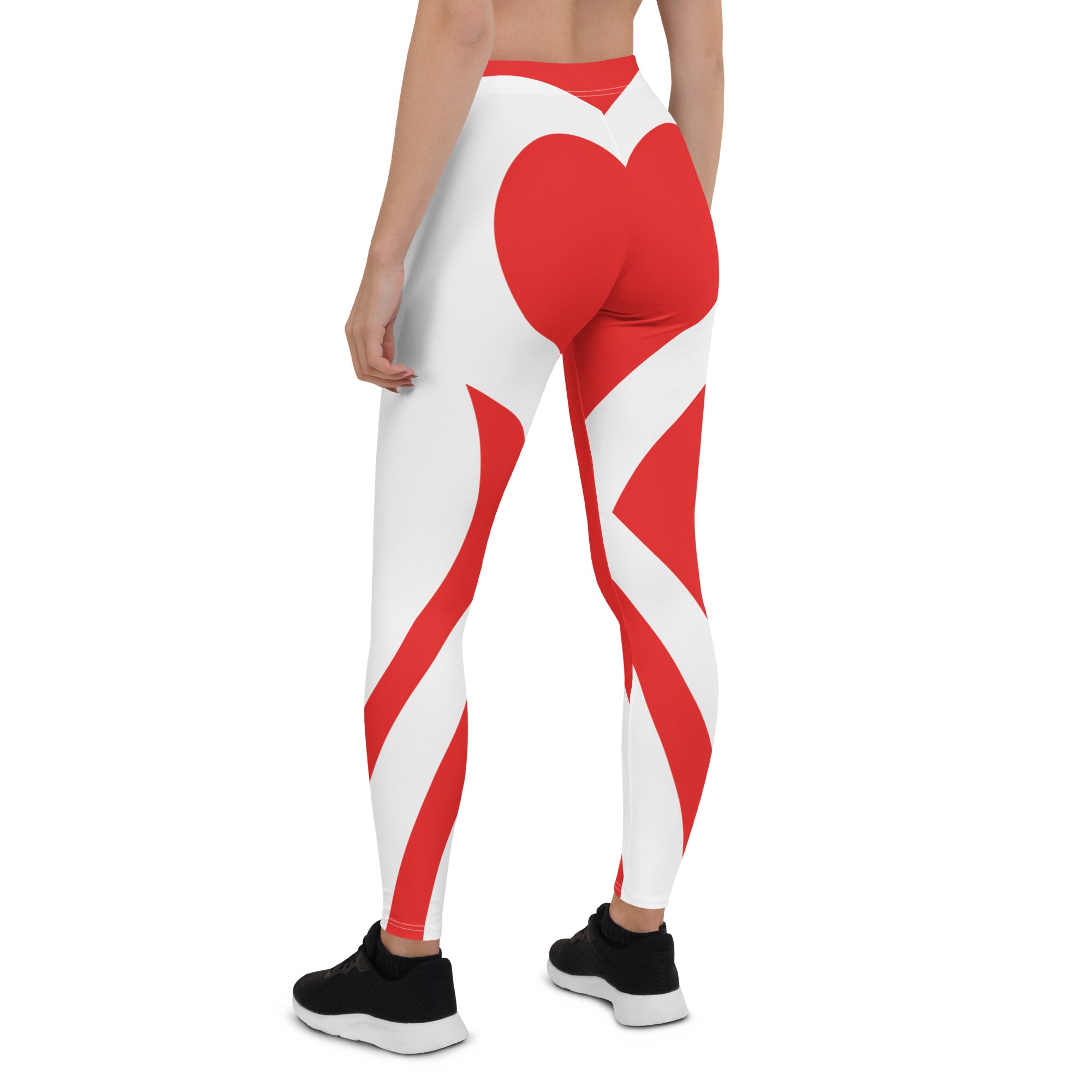 Red & White Heart Shaped Leggings