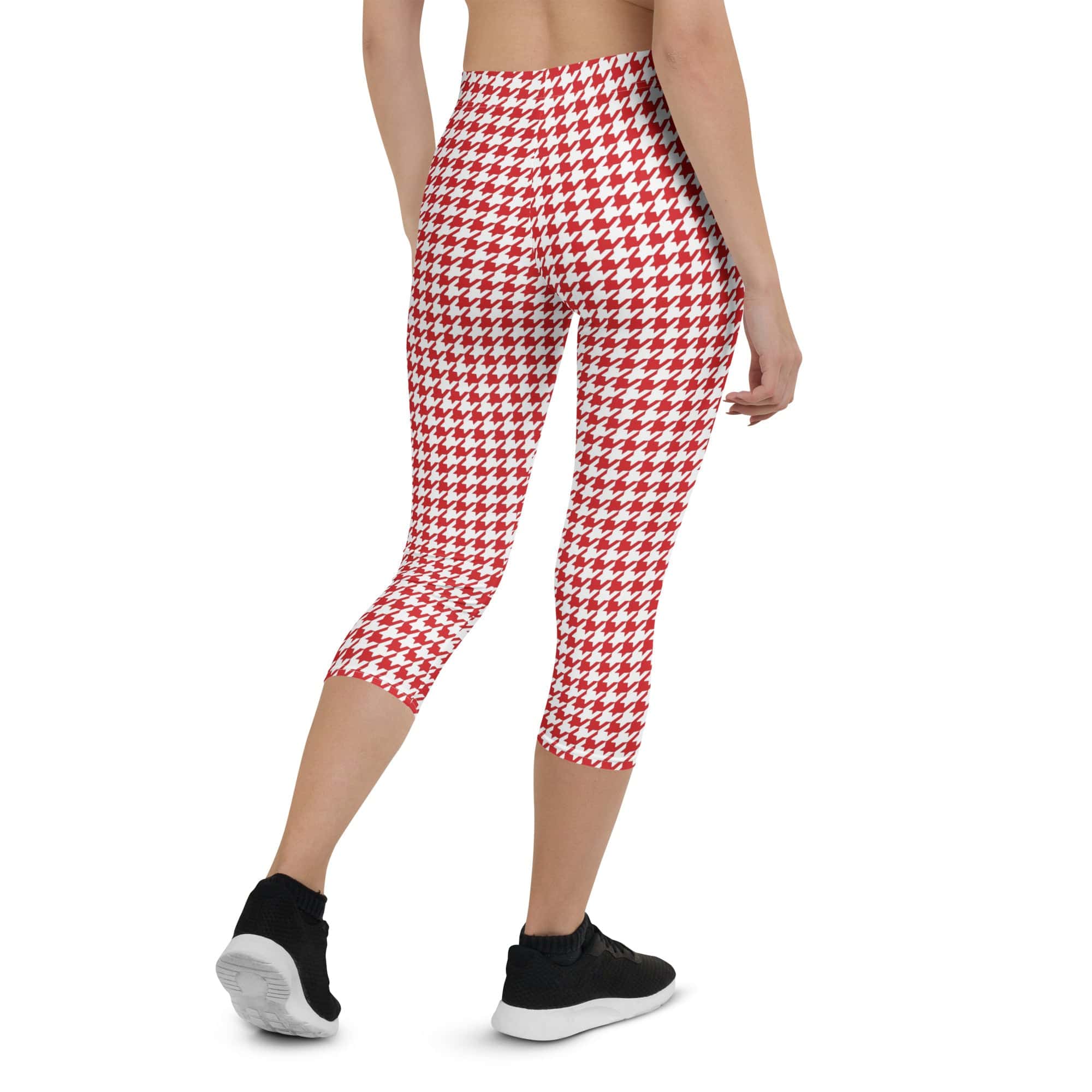 Red & White Houndstooth Capris