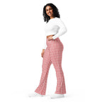 Red & White Houndstooth Flare Leggings