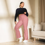 Red & White Houndstooth Flare Leggings