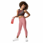 Red & White Houndstooth Kid's Leggings