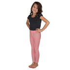 Red & White Houndstooth Kid's Leggings