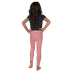 Red & White Houndstooth Kid's Leggings
