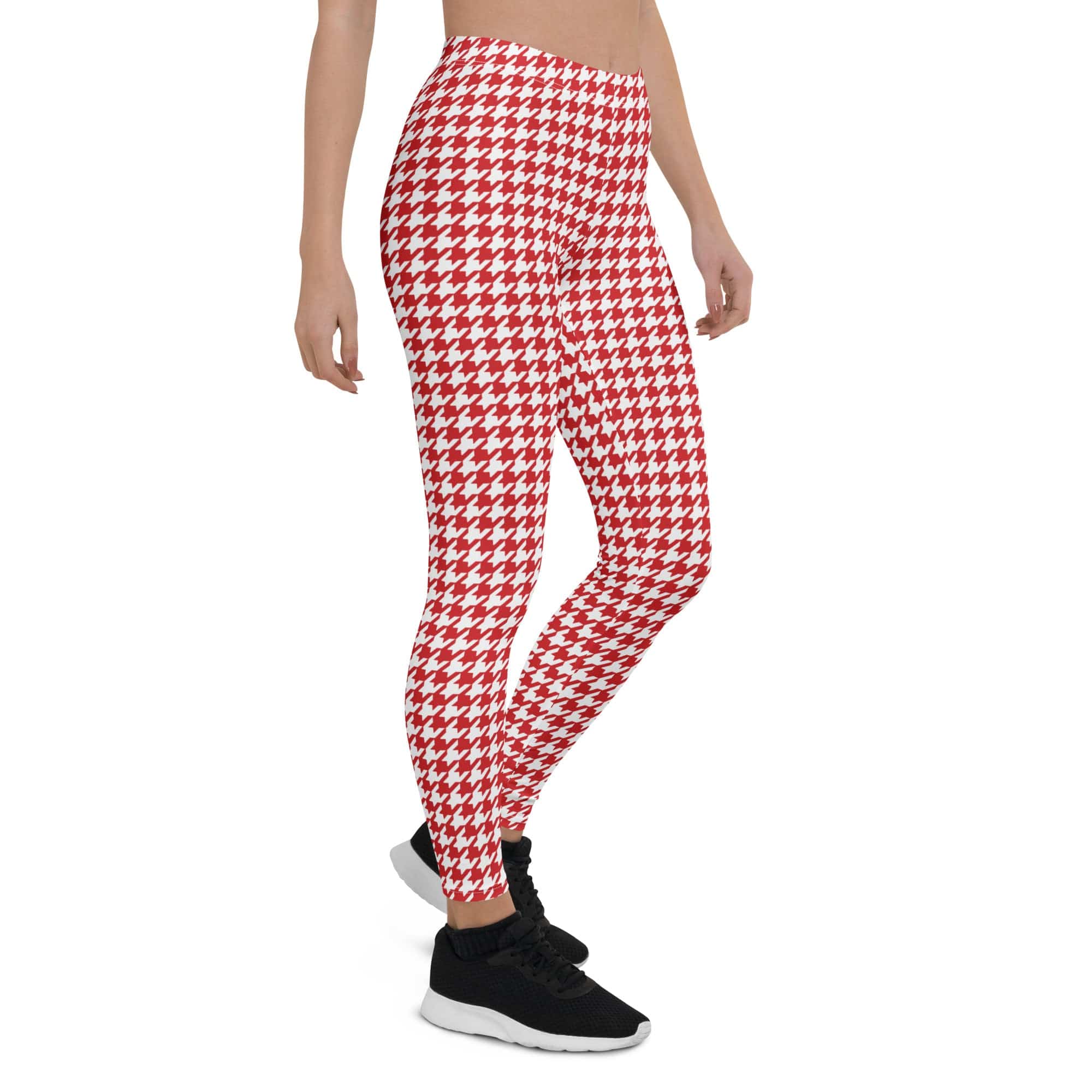 Red & White Houndstooth Leggings