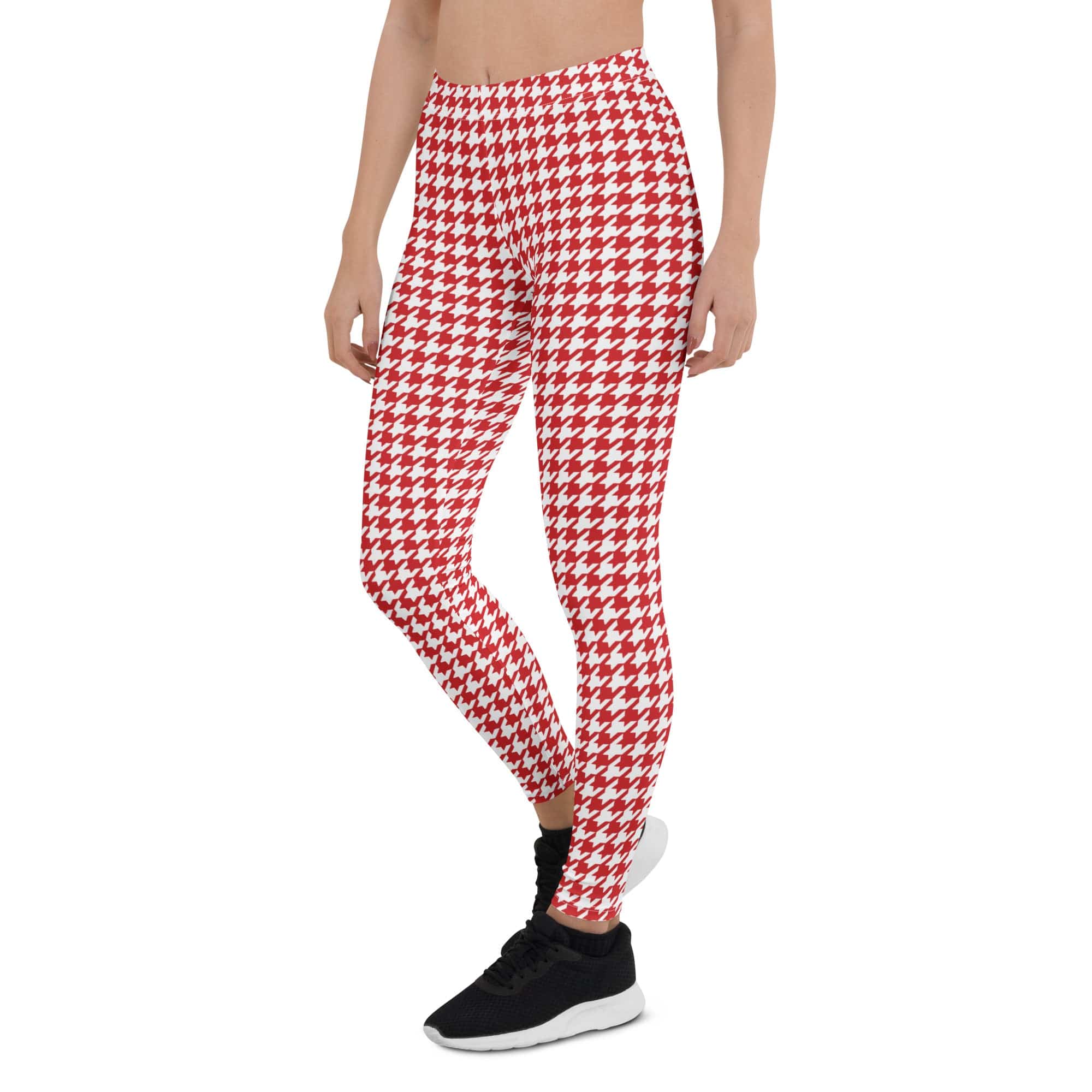 Red & White Houndstooth Leggings