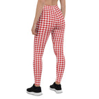 Red & White Houndstooth Leggings