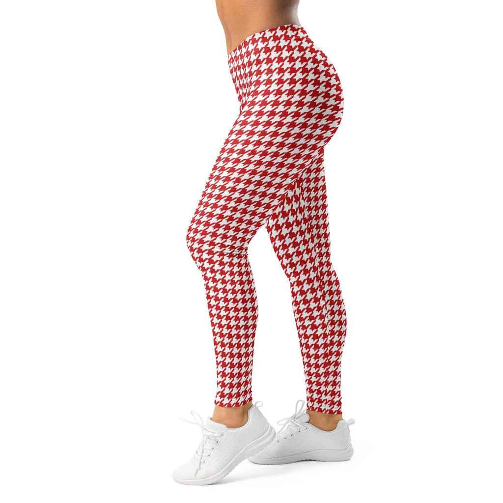 Red & White Houndstooth Leggings