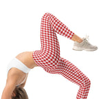 Red & White Houndstooth Leggings