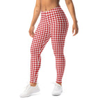 Red & White Houndstooth Leggings