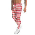Red & White Houndstooth Men's Leggings