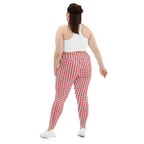 Red & White Houndstooth Plus Size Leggings